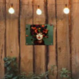 Vrouw - Aardbeien - Frambozen - Bramen - Bessen tuinposter los doek klein -sfeer1