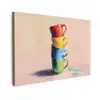 Mokken - Gestapeld - Keramiek - Kleurrijk canvas 2cm klein -z3d