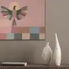 Illustratie - Vogel - Vlakken - Kleurrijk PET vilt klein -sfeer6_closeup