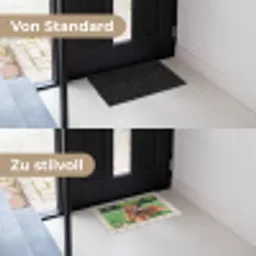 Tatzenabdruck – Rahmen Deurmat klein -voor-na_DE