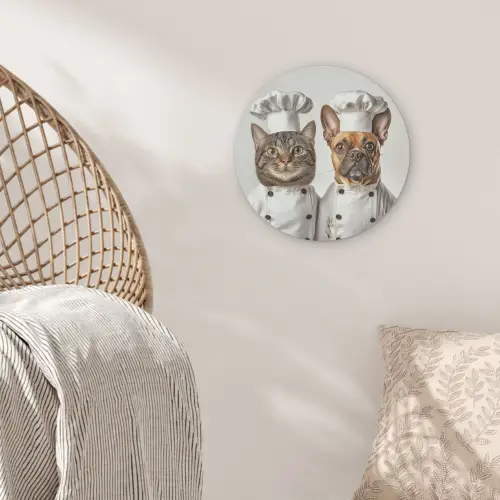 Kat - Hond - Kokskleding Akoestische PET Vilt - Rond klein -sfeer4