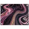 Marmerlook - Roze - Paars - Goud - Luxe - Marmer tuinposter los doek klein -3d