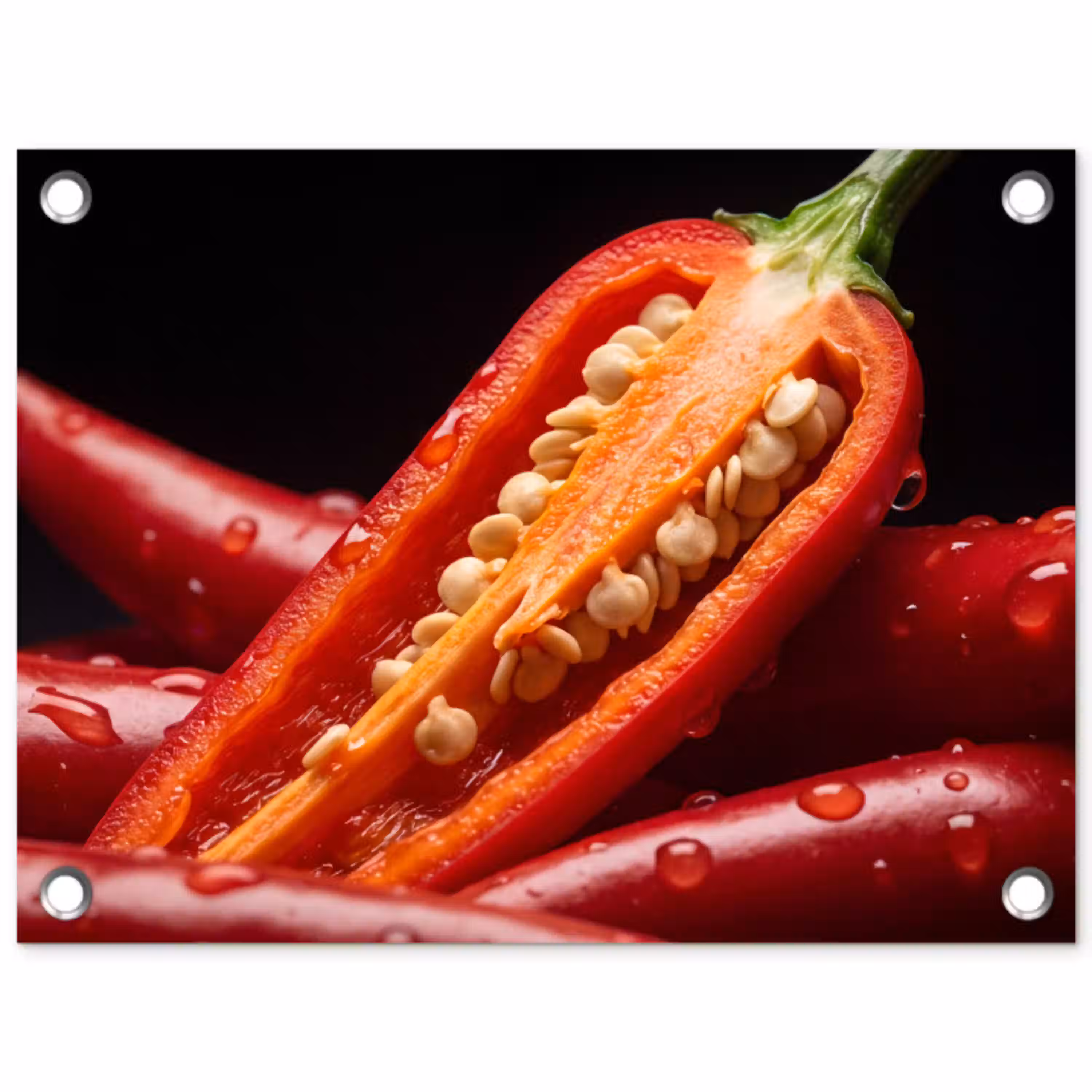 Chilipeper - Rood - Eten tuinposter los doek klein -3d