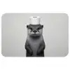 Otter - WC rol - Zwart - Wit Badmat klein -3d