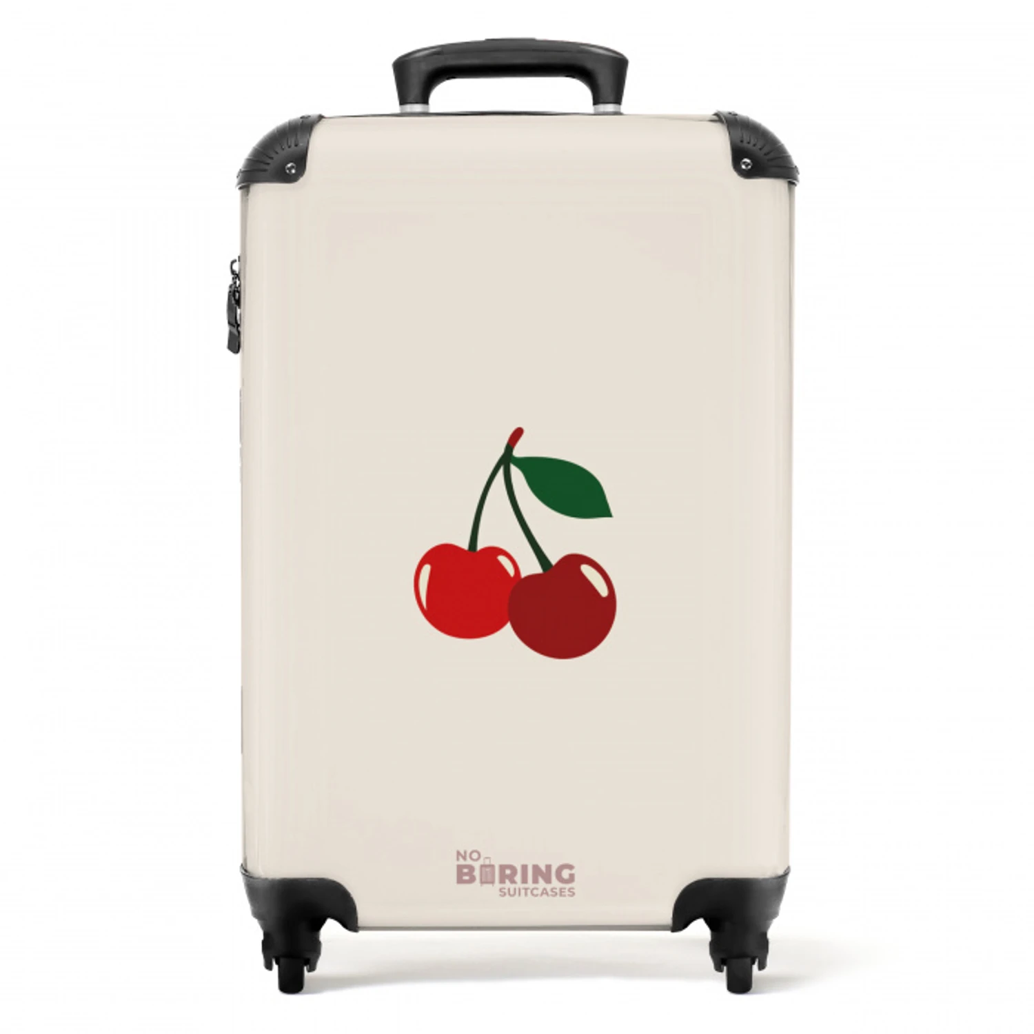 Kers op beige achtergrond NBS - Handbagage koffer - Unisex middel -productfoto_recht