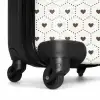 Crèmekleurige achtergrond met bruine hartjes NBS - Handbagage koffer - Volwassenen Unisex middel -wiel