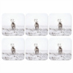 Rendier - Gewei - Sneeuw - Winter onderzetter kurk middel -3d