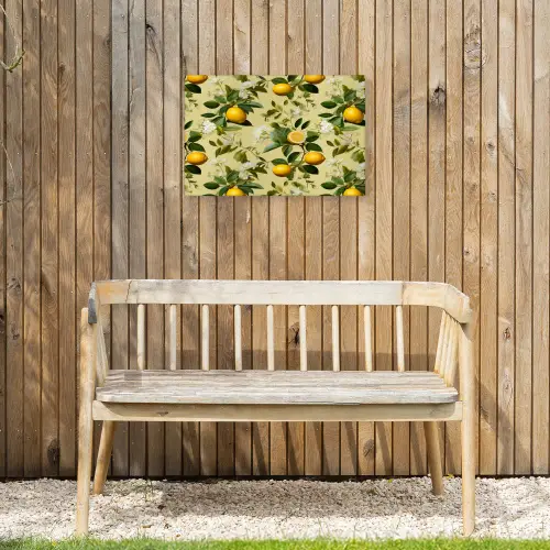 Citroen - Groen - Bloesem Tuinposter op houten frame 2 cm dik klein 845 -sfeer4
