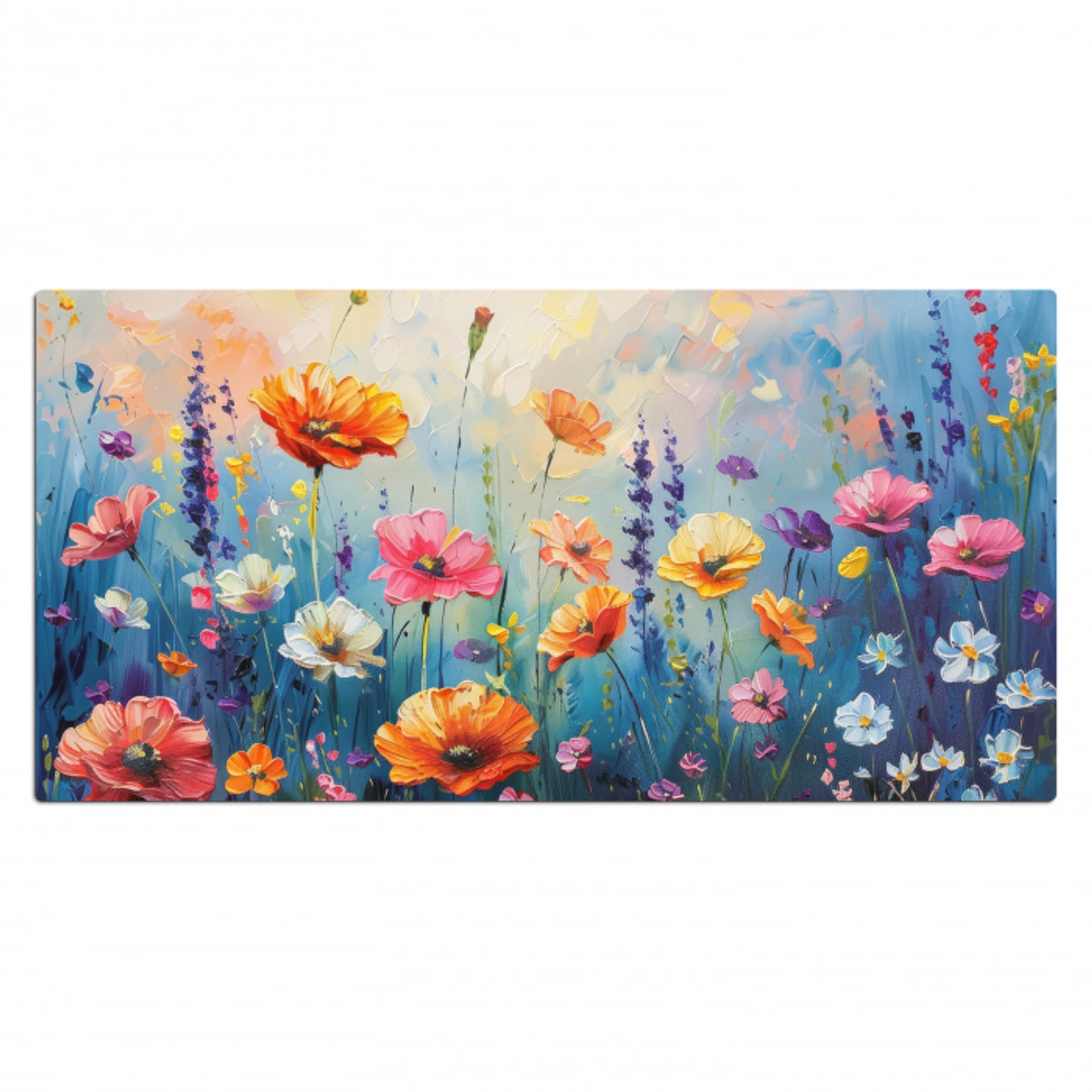 Bloemen - Natuur - Waterverf - Kunst Muismat XXL klein -3d_leeg
