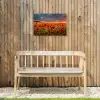 Klaprozenveld bij zonsondergang Tuinposter op houten frame 2 cm dik klein -sfeer4