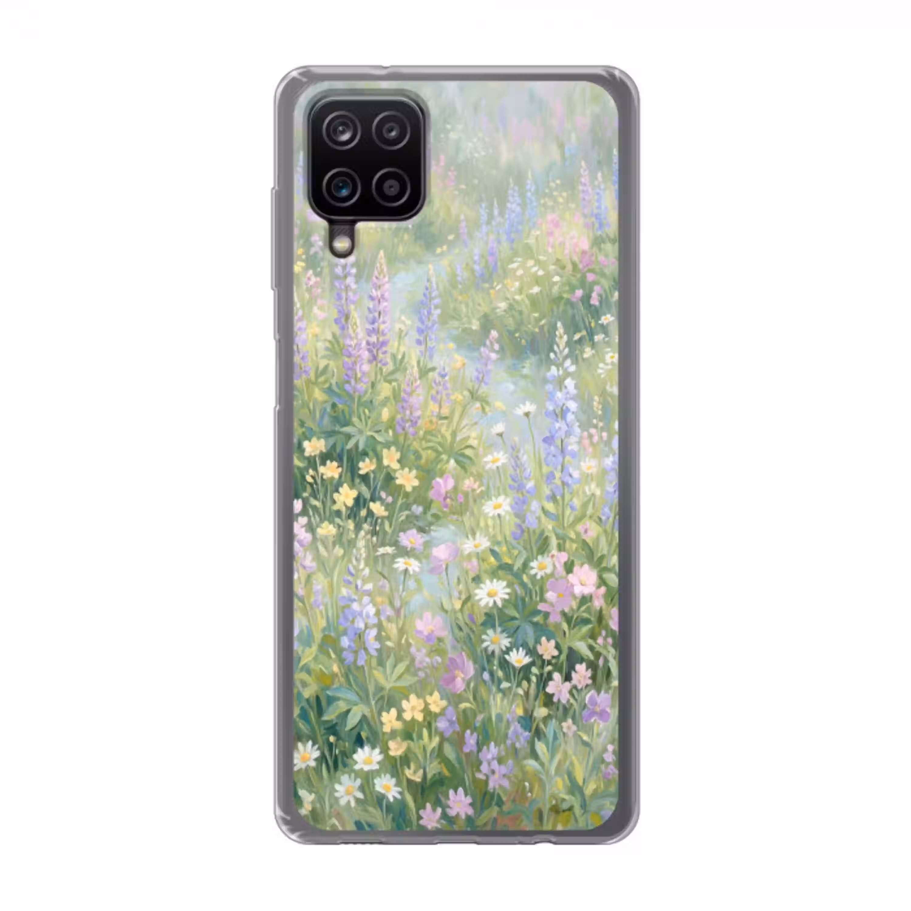 Bloemenveld - Heuvels - Kleurrijk Telefoonhoesje Samsung Galaxy A12 klein -3d