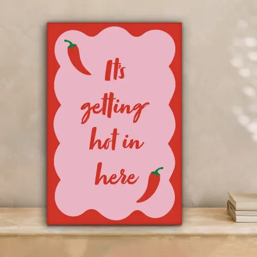 Chilipeper - Red - Hot - Quotes canvas 2cm klein -sfeer1