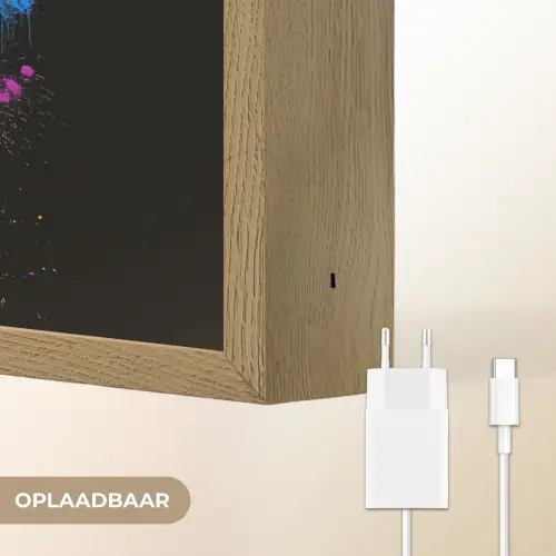 Schotse Hooglander - Graffiti - Kleurrijk - Bloem - Dieren Light Box met batterij (Wandlamp) middel -USP_websiteoplaadbaarNL