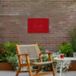 Big titties small heart - Rood - Hart Tuinposter op houten frame 2 cm dik klein -sfeer3