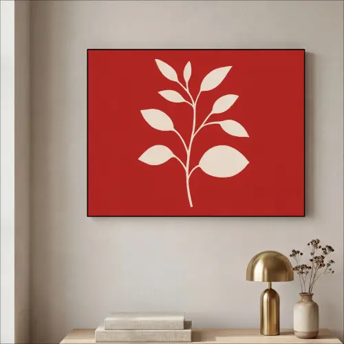 Silhouet - Bladeren - Tak Textielframe zwart klein -sfeer2