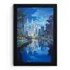 Stad Kuala Lumpur - Skyline - Wolkenkrabbers - Water fotolijst zwart zonder passe partout klein -3d