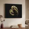 Garnalen - Zwart - Goud - Dieren Textielframe zwart klein -sfeer3