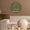 Roze - Groen - Wijn - Quote Akoestische PET Vilt - Rond klein -sfeer1