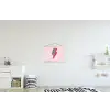 Stippen - Roze - Bliksem textielposter latten blank klein -kinderkamer