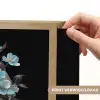 Schedel - Blauw - Bloemen - Bladeren Light Box met batterij (Wandlamp) middel -USP_websiteprintNL