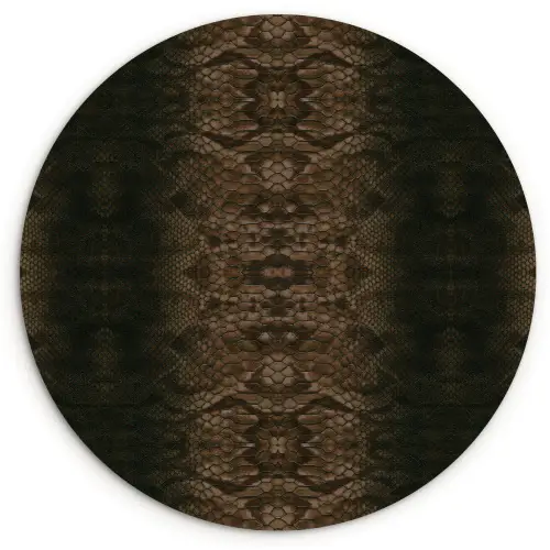 Slang - Boa - Donker - Bruin Wandcirkel plexiglas klein 852 -3d
