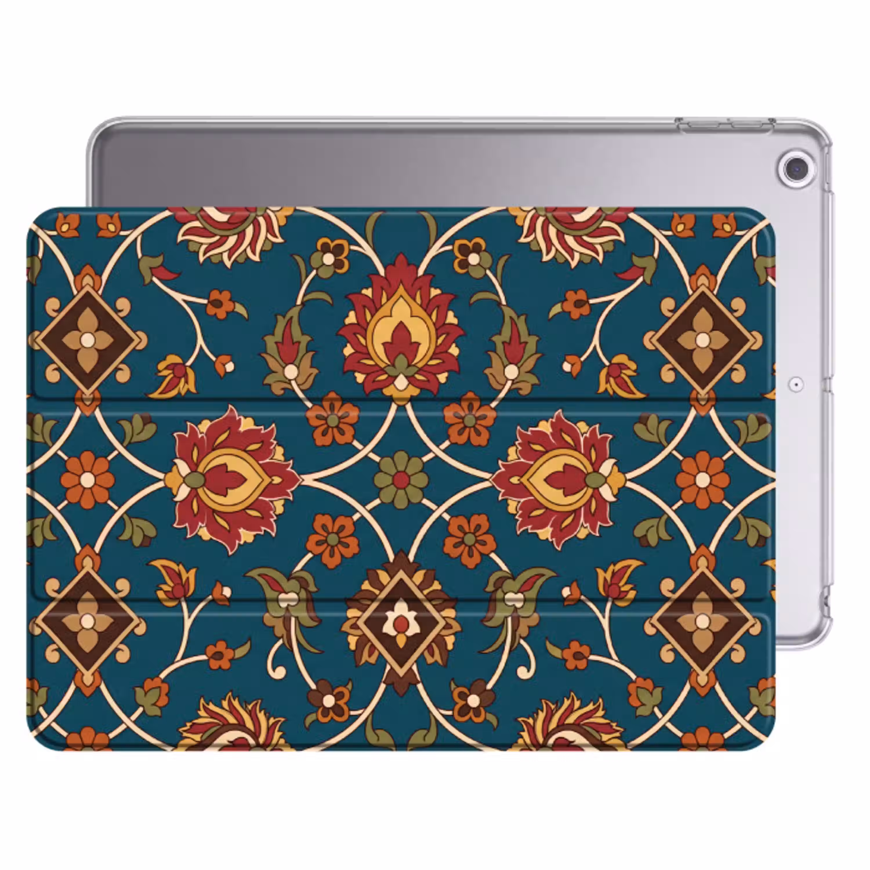 Ornament - Flora - Traditioneel - Klassiek - Blauwgroen Apple iPad 2017 middel -threedimensional_3d_global