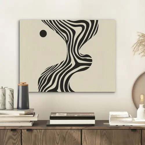 Beige - Lijnen - Golvend -  Abstract PET vilt klein -sfeer1