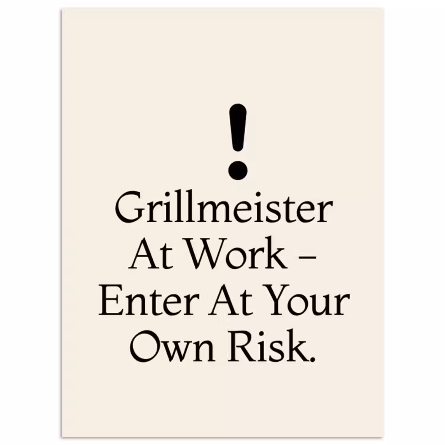Poster – Grill - Uitroepteken - Zwart - Tekst