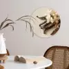 Vanille - Bloemen - Beige Wandcirkel plexiglas klein -sfeer4