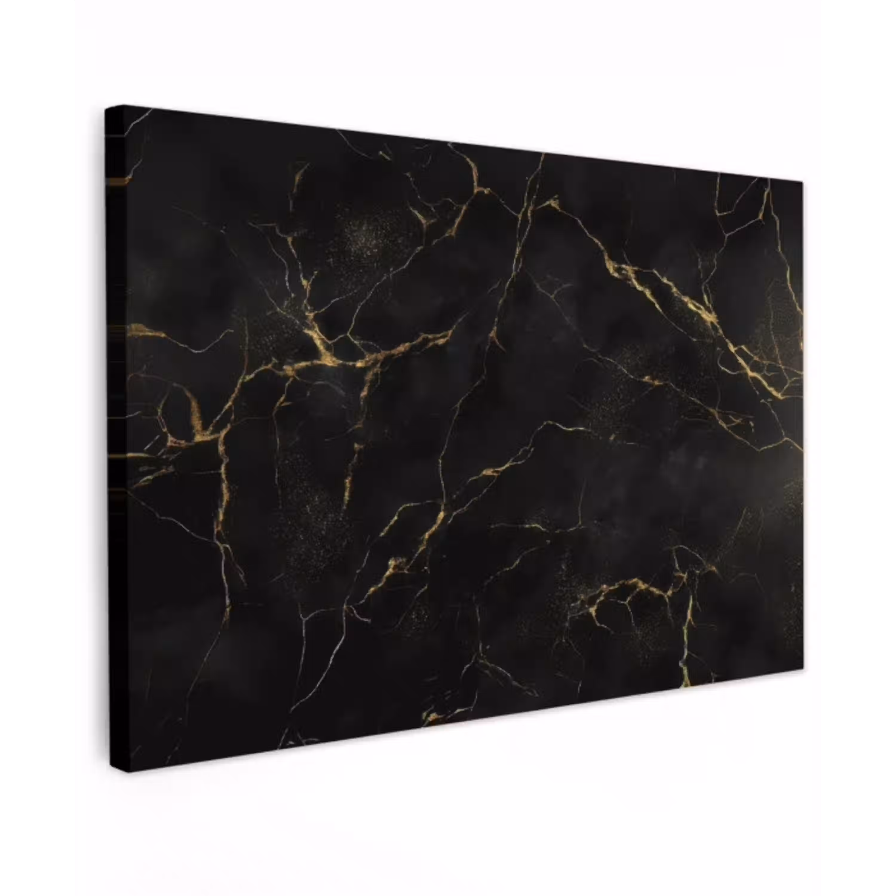 Zwart marmer - Gouden aders - Klassiek canvas 2cm klein -z3d