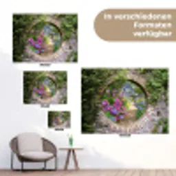 Bloemrijke tuinpoort tuinposter los doek klein -Xsfeer9_DE