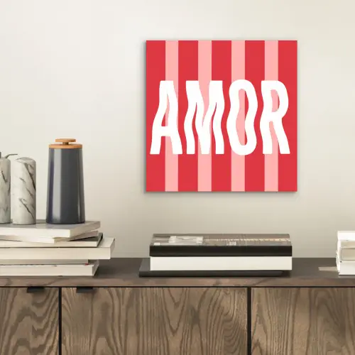 Amor - Strepen - Rood - Roze aluminium wit klein -sfeer1