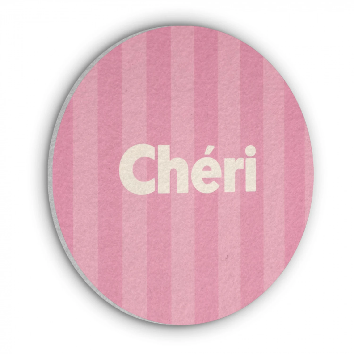 Gestreept - Roze - Chéri Akoestische PET Vilt - Rond klein -3d