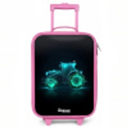 Neontractor op zwarte ondergrond Kinderkoffer - Roze klein -3d