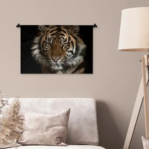 Tijger - Wilde dieren - Portret Wandkleed katoen klein -sfeer4