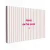 Focus on the good - Strepen - Roze - Smiley Tuinposter op houten frame 2 cm dik klein -3d