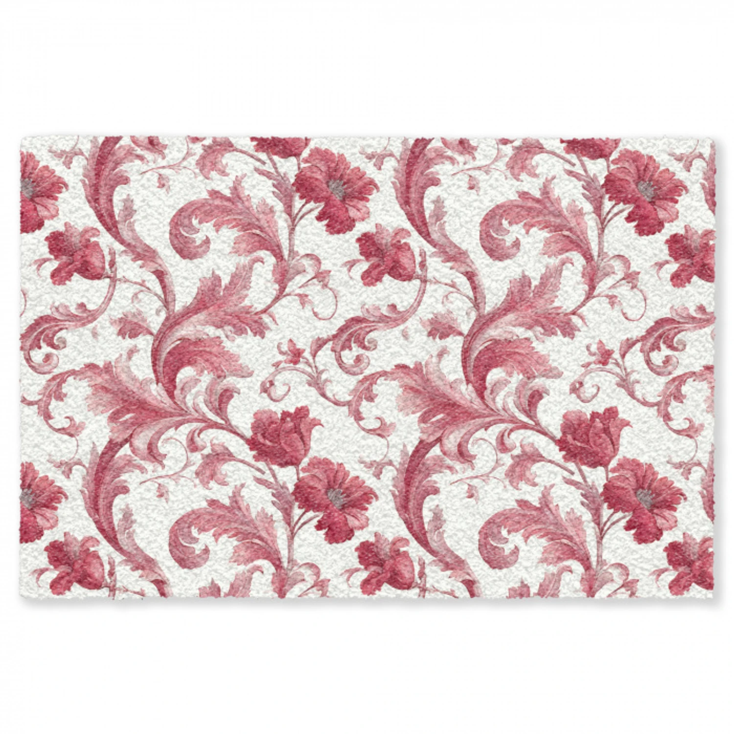 Barok - Patroon - Rood Vloerkleed Rechthoek klein 1091 -3d
