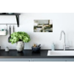 Penseelstreken - Groen - Abstract - Japandi Muursticker klein -keuken