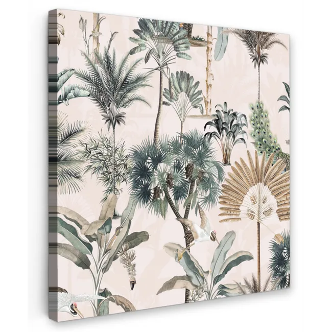 Inductie afdekplaat - Vintage - Jungle - Dieren - Natuur - Inductie beschermer Tuinposter op houten frame 2 cm dik klein -3d