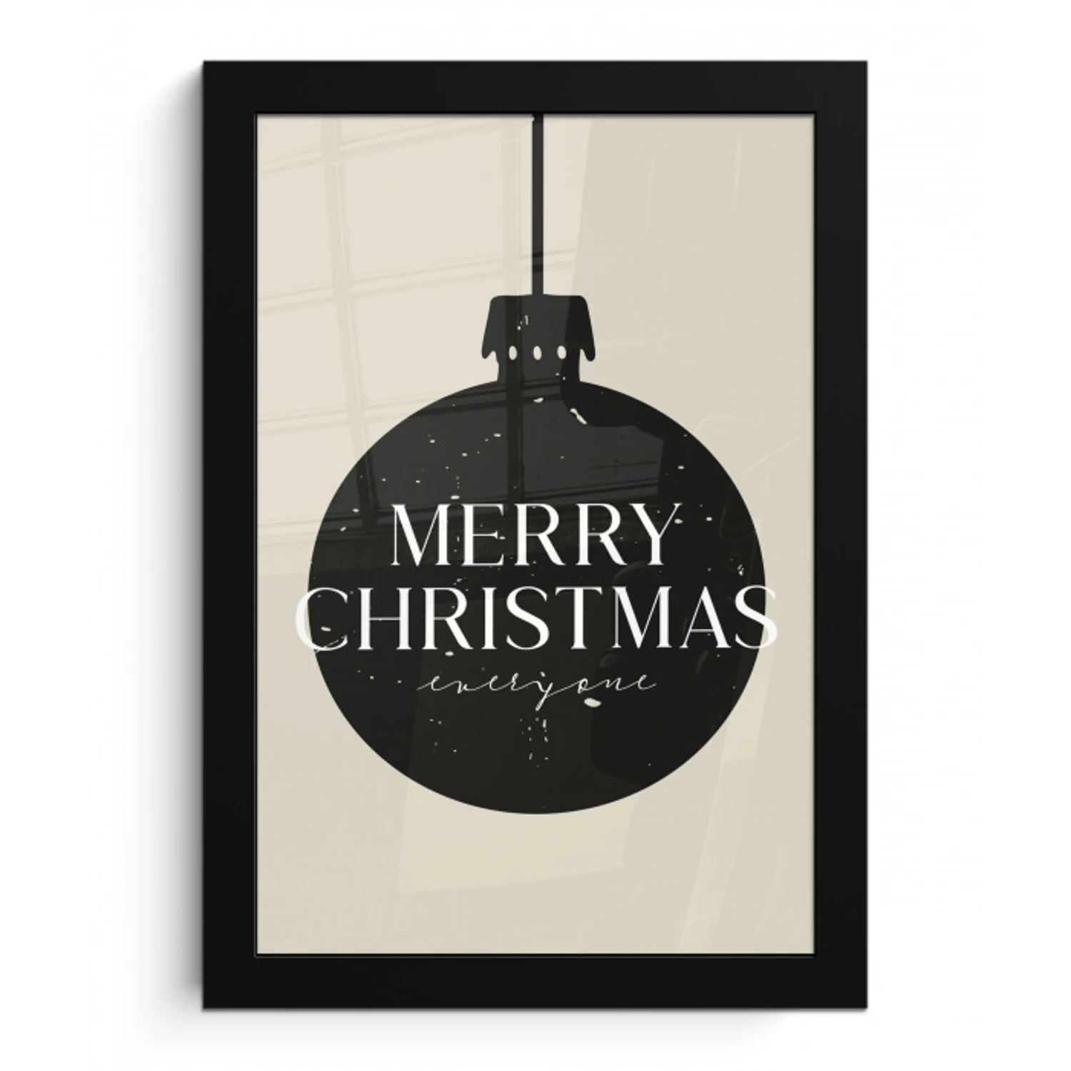 Kerstballen - Japandi - Christmas - Zwarte kerstballen fotolijst zwart zonder passe partout klein -3d