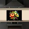 Tomaat - Avocado - Peper - Graffiti - Verf - Modern keuken achterwand spatscherm klein -sfeer1