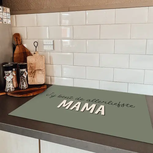 Spreuken - Quotes Jij bent de allerliefste Mama - Moederdag - Moeder cadeautje Inductie beschermer vinyl 3mm klein -sfeer3