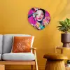 Vrouw - Portret - Abstract - Paars Wandcirkel Organisch Forex 3mm klein -sfeer4
