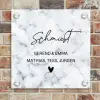 Lichtblauw marmer - Sierlijk Naambord Vierkant klein -sfeer2
