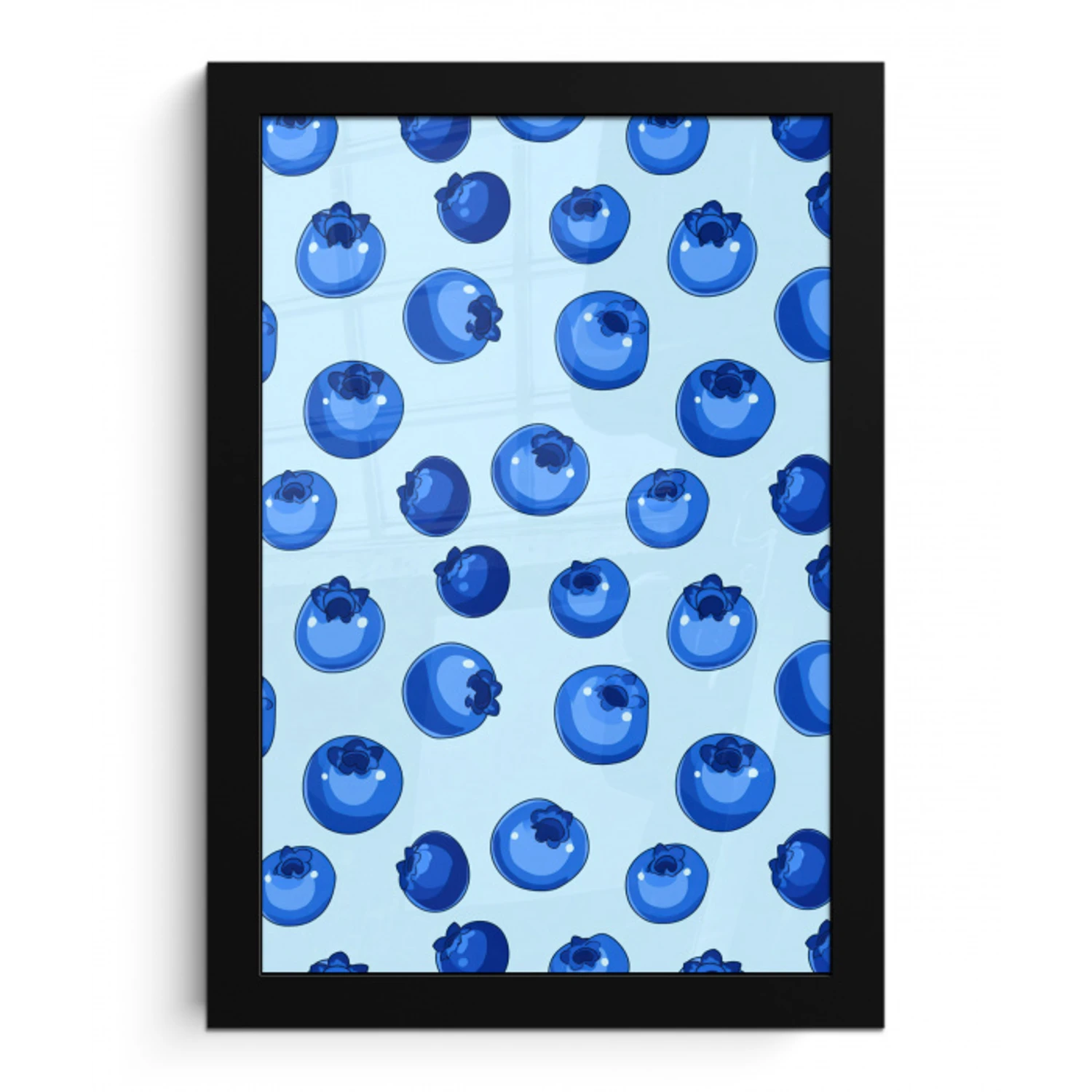 Bessen - Modern - Blauw fotolijst zwart zonder passe partout klein 224 -3d