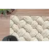 Touw - Gebreid - Beige muismat rubber klein 262 -closeup