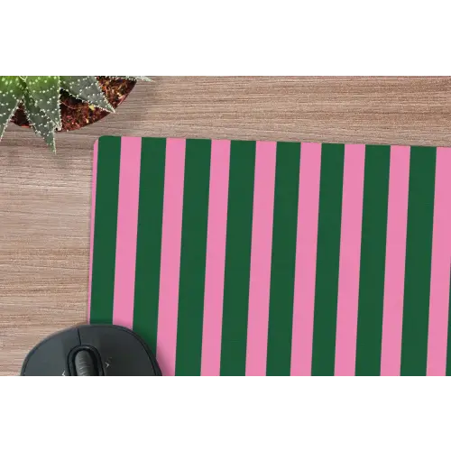 Verticale strepen - Groen - Roze muismat rubber klein 262 -closeup