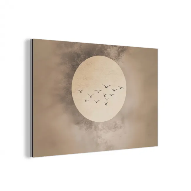 Vogel - Beige - Japandi aluminium wit klein -3d