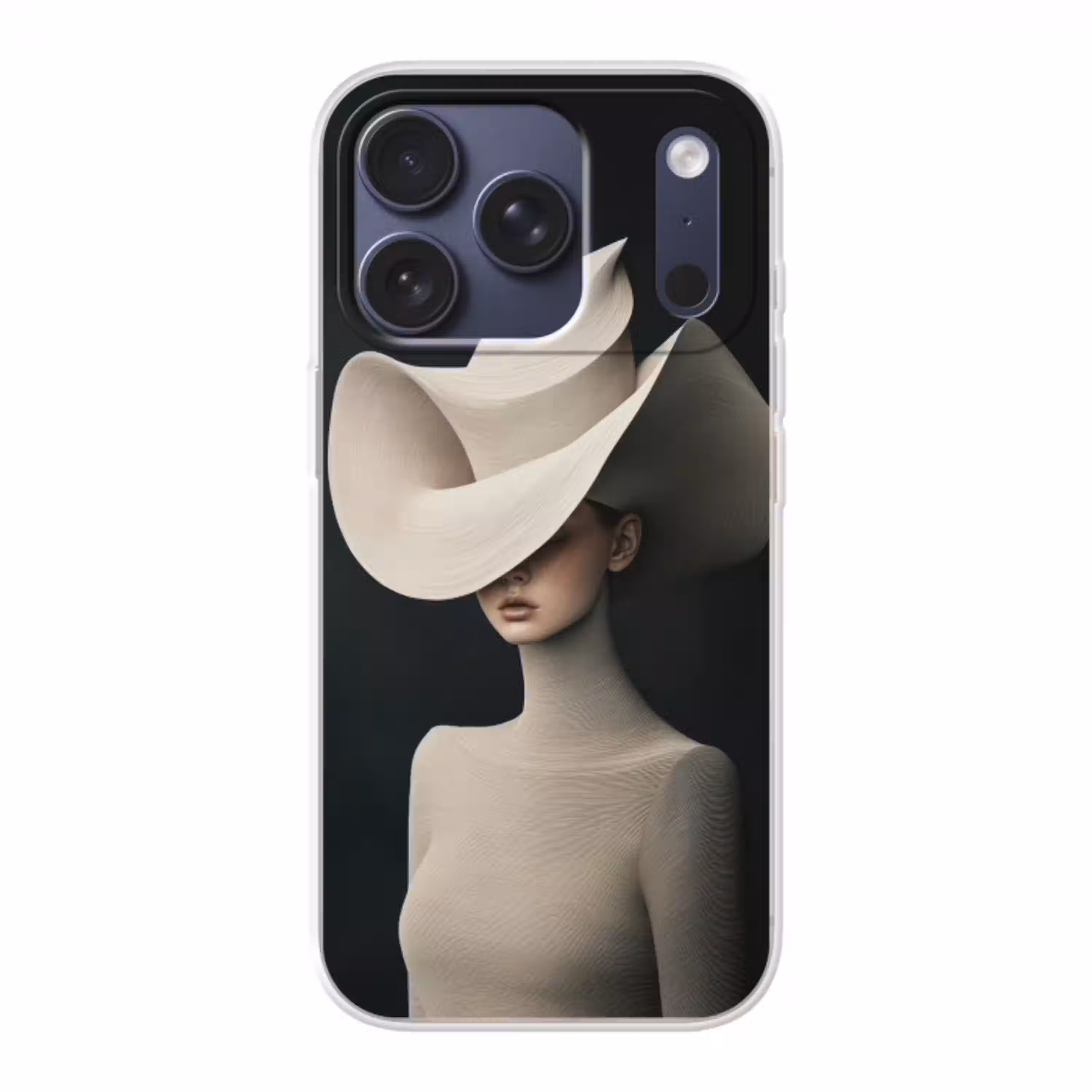 Vrouw - Golvende - Hoed Telefoonhoesje iPhone 17 Pro klein -3d