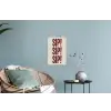 Japandi - Vintage - Decoratie - Rood Muursticker klein -plant